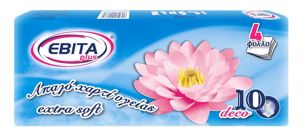 10 ΡΟΛΑ Χαρτί Υγείας Α/120ΓΡ 4Φ "DECOR" ΕΒΙΤΑ