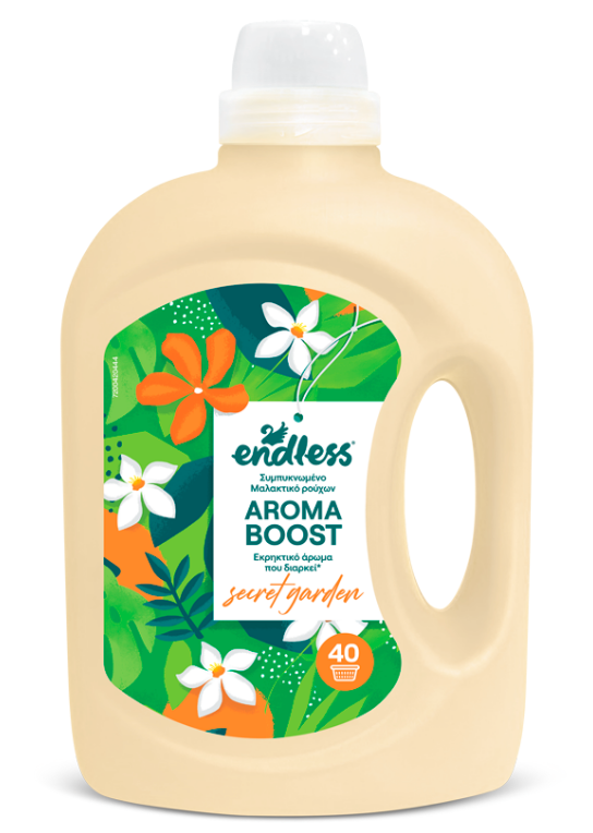 Συμπυκνωμένο Μαλακτικό Ρούχων Aroma Boost Secret Garden 2lt - brilliantclean