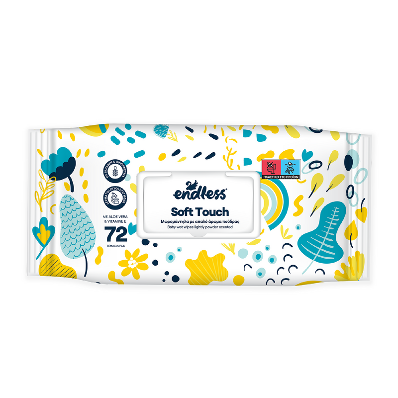 Μωρομάντηλα Soft Touch 72τεμ. - brilliantclean